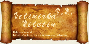 Velimirka Miletin vizit kartica